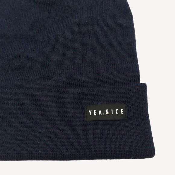 Yea.Nice Legend Knit Midnight Navy Blue Folded Beanie Winter Wear Warm Snow Ski - Picture 3 of 3